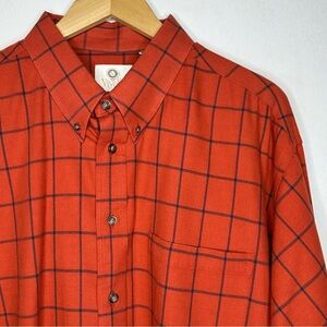 Viyella Men’s Windowpane Long Sleeve Button Down Wool/Cotton Shirt 2XT